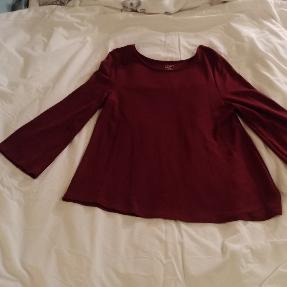 Asymmetrical maroon Loft Outlet Top
